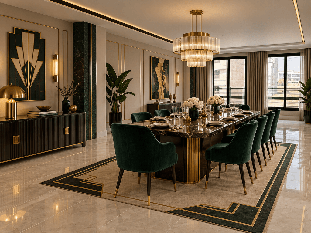 İç mekân tasarımı Art Deco stili — dining_room GenRoom AI