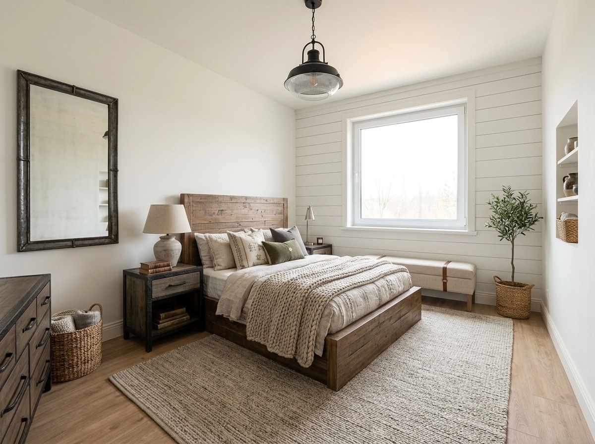 Modern Farmhouse Bedroom design — interior photo by GenRoom AI