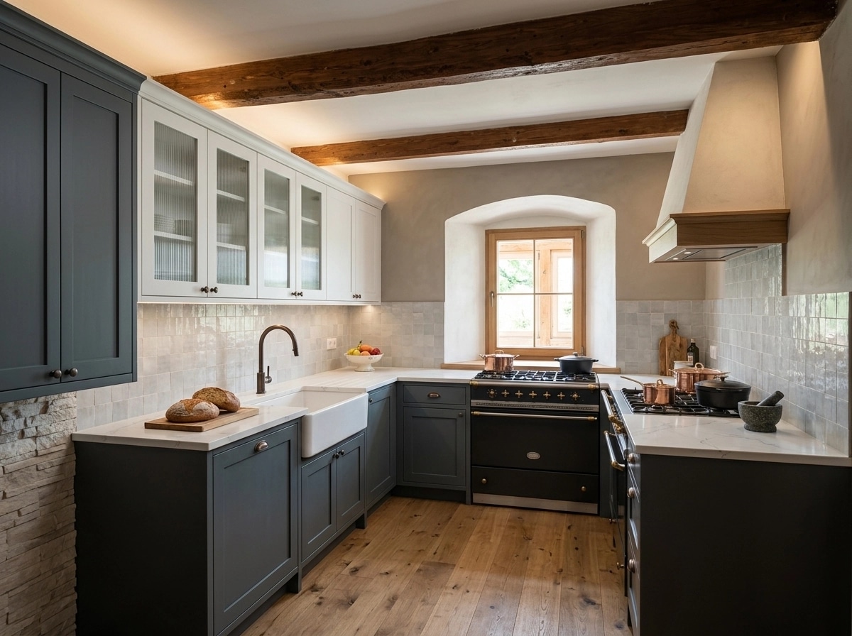 Kitchen interior in Modern Farmhouse style — photo by GenRoom AI