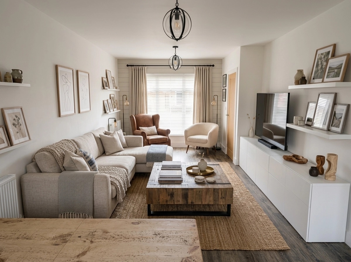 Modern Farmhouse Living Room design — interior photo by GenRoom AI