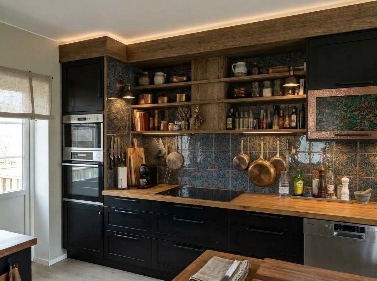 Kitchen interior in Rustic style — photo by GenRoom AI