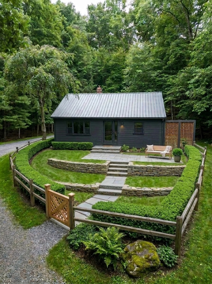 Landscape design in Scandinavian Garden style — Yard by GenRoom AI