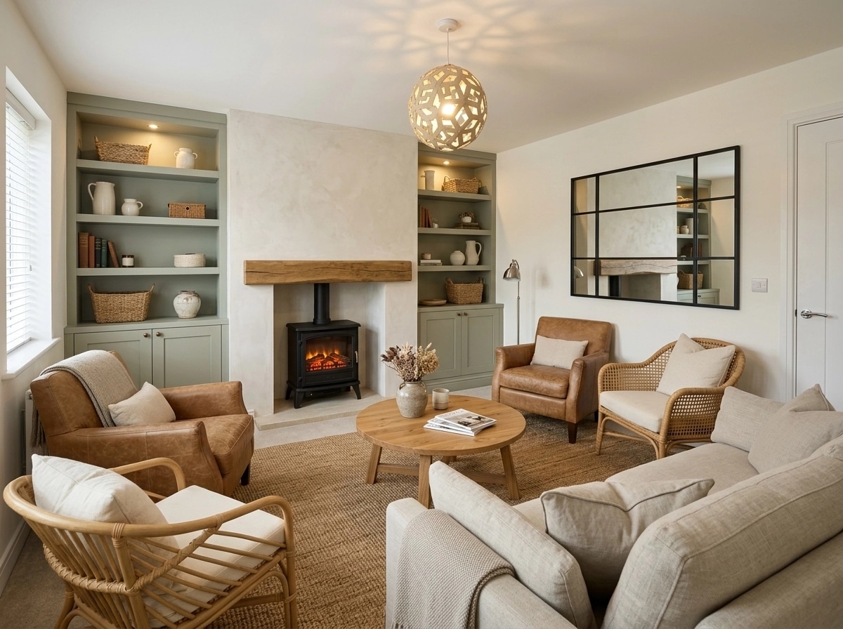 Modern Farmhouse Living Room design — interior photo by GenRoom AI