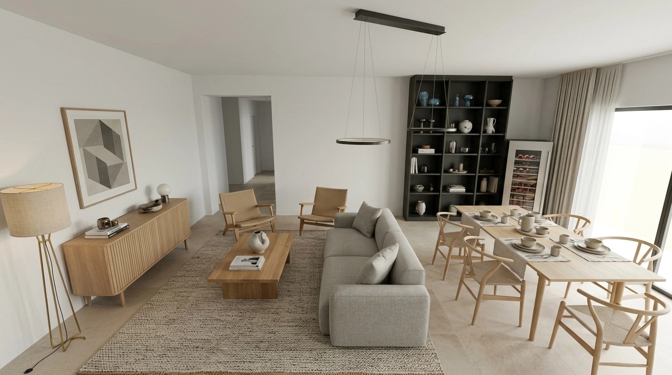 Interior design in Scandinavian style — Living Room by GenRoom AI