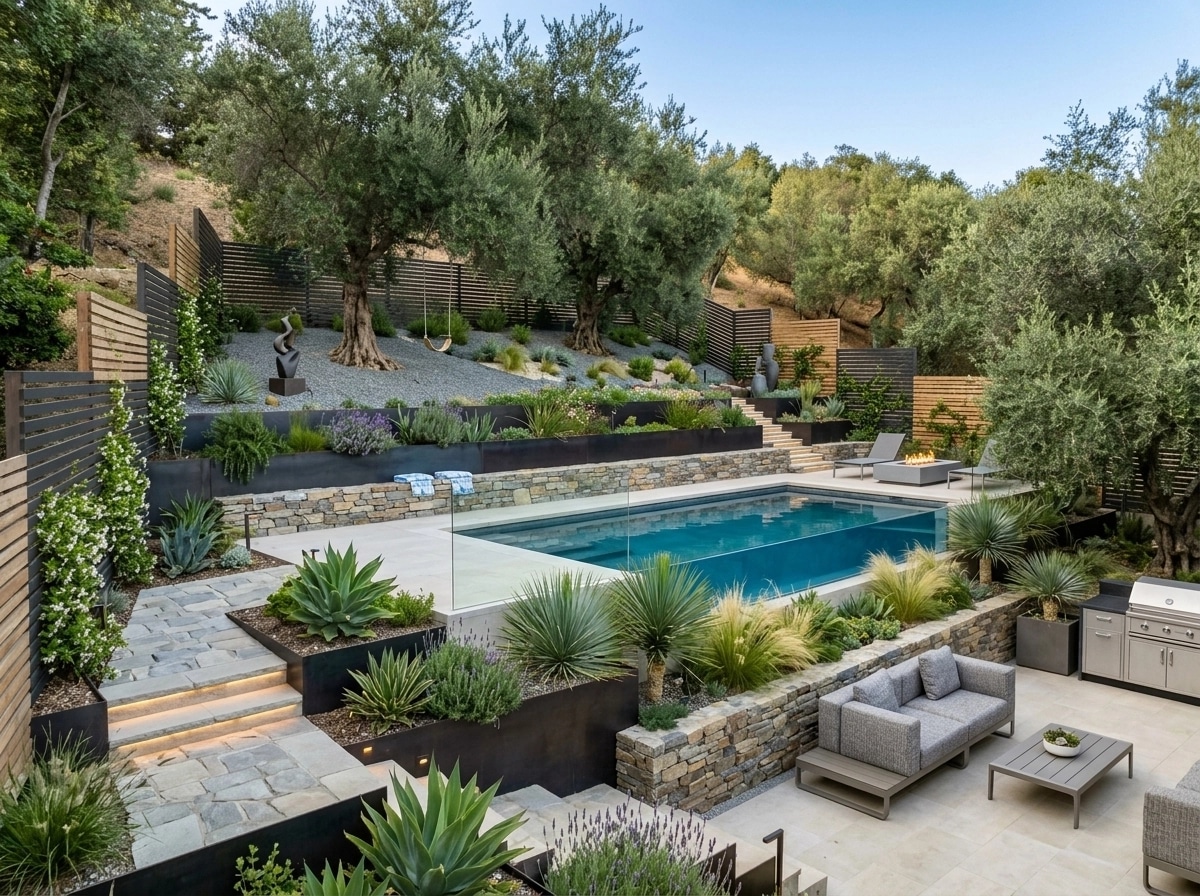 Landscape design in Contemporary Yard style — Yard by GenRoom AI