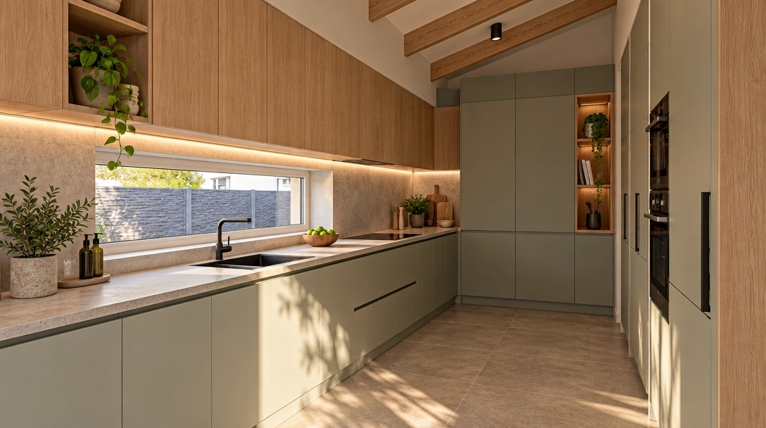 Kitchen interior in Contemporary style — photo by GenRoom AI