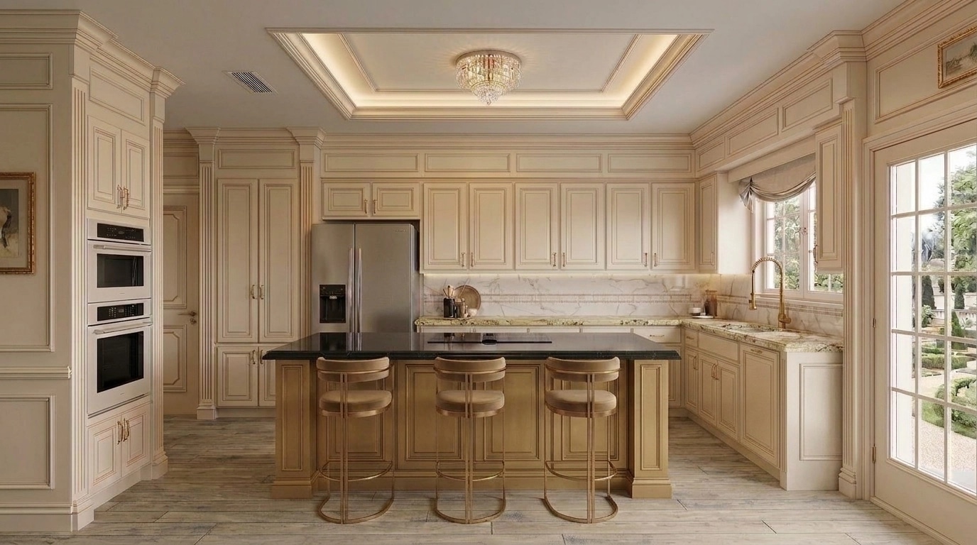 Interior design in Neoclassic style — Kitchen by GenRoom AI