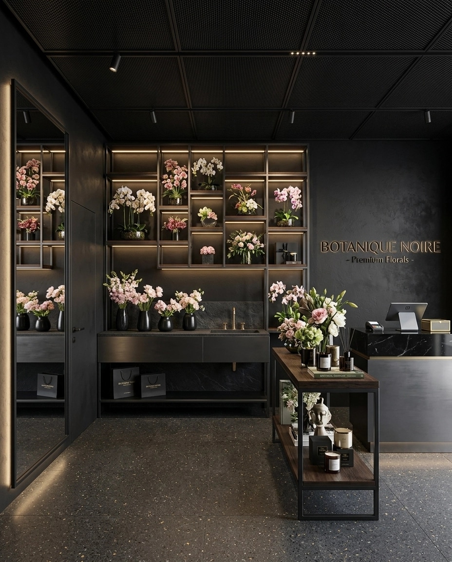 Interior design in Blacktec style — shop by GenRoom AI