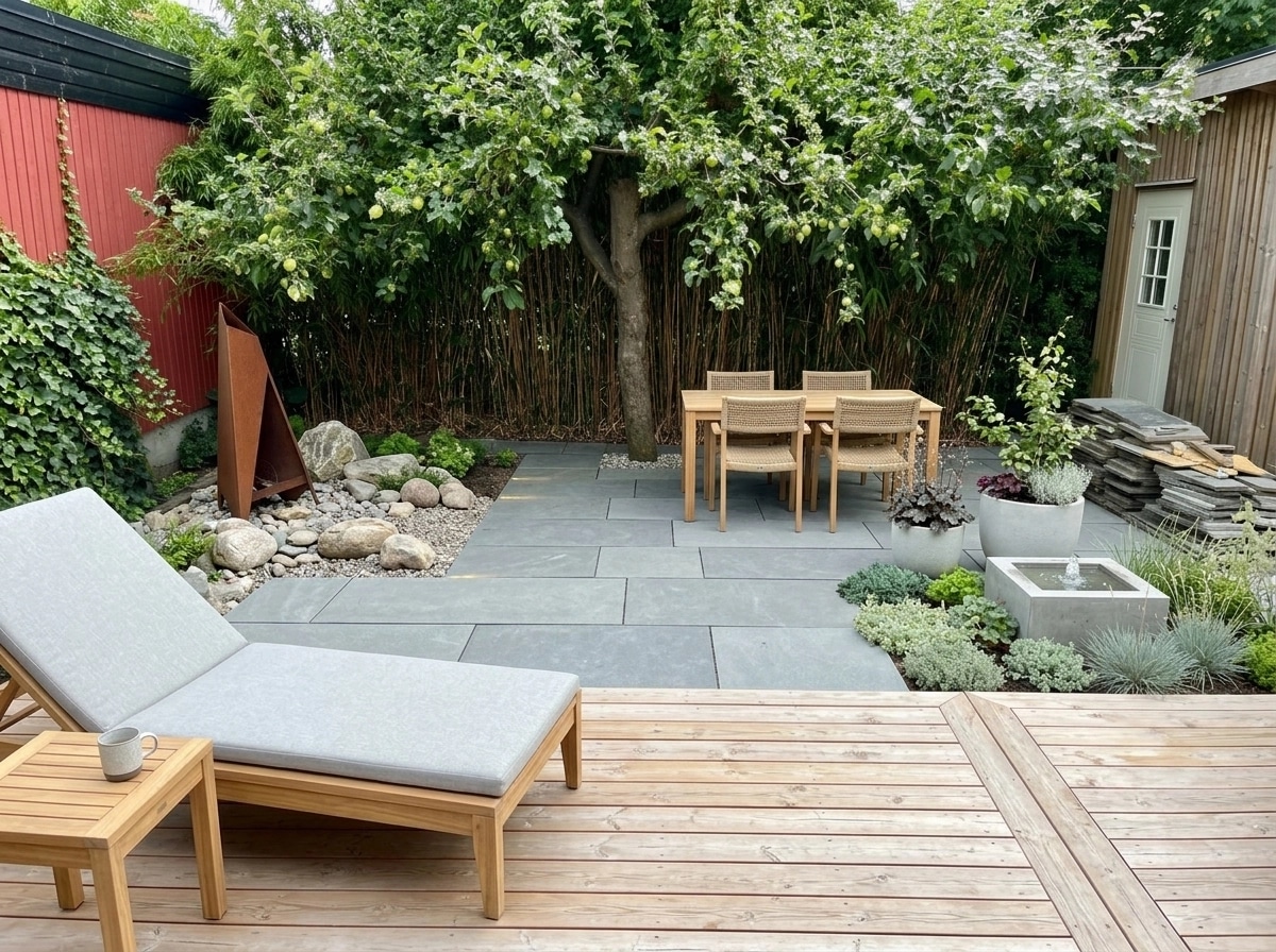 Landscape design in Scandinavian Garden style — Yard by GenRoom AI