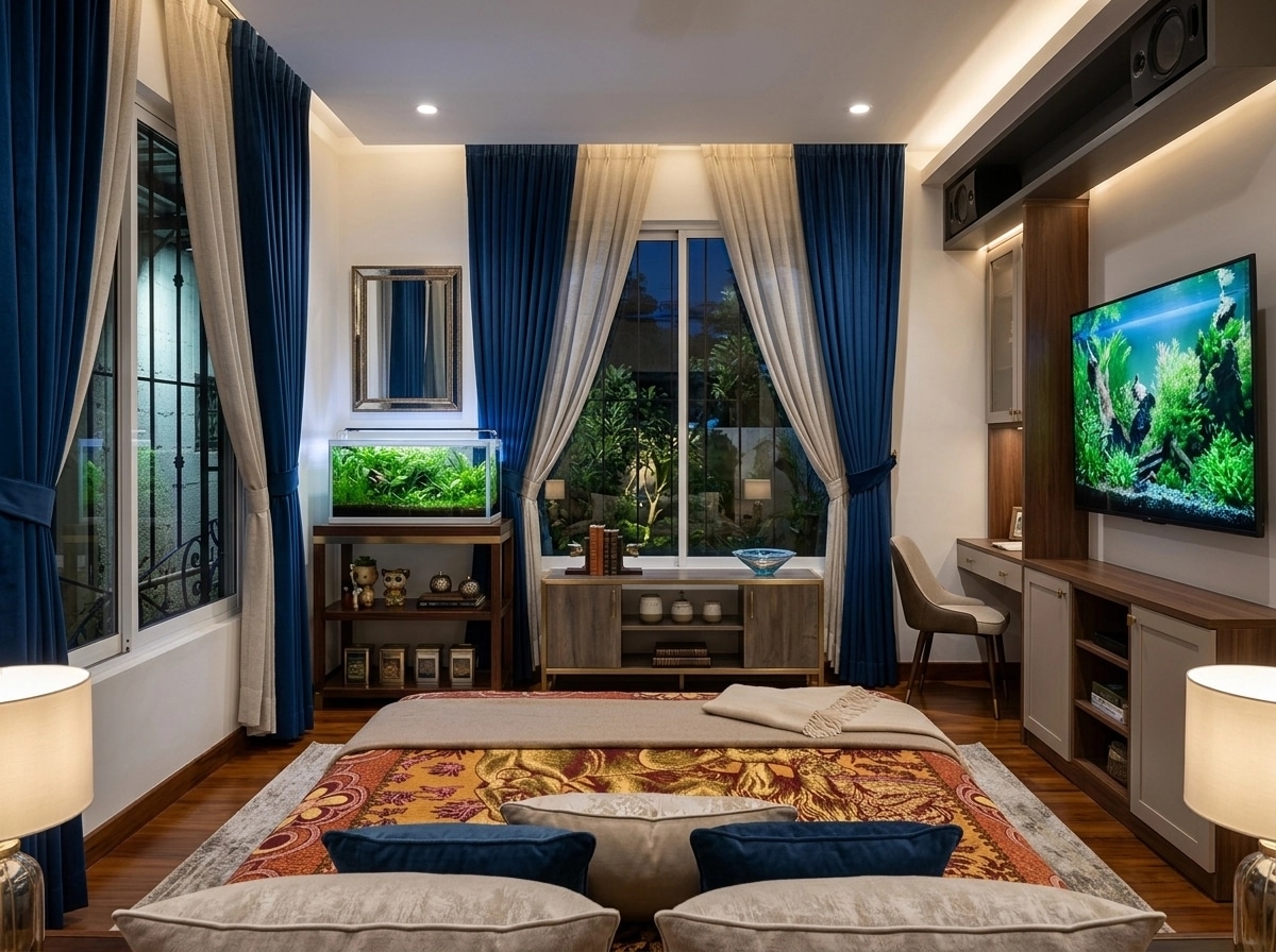 Transitional Bedroom design — interior photo by GenRoom AI