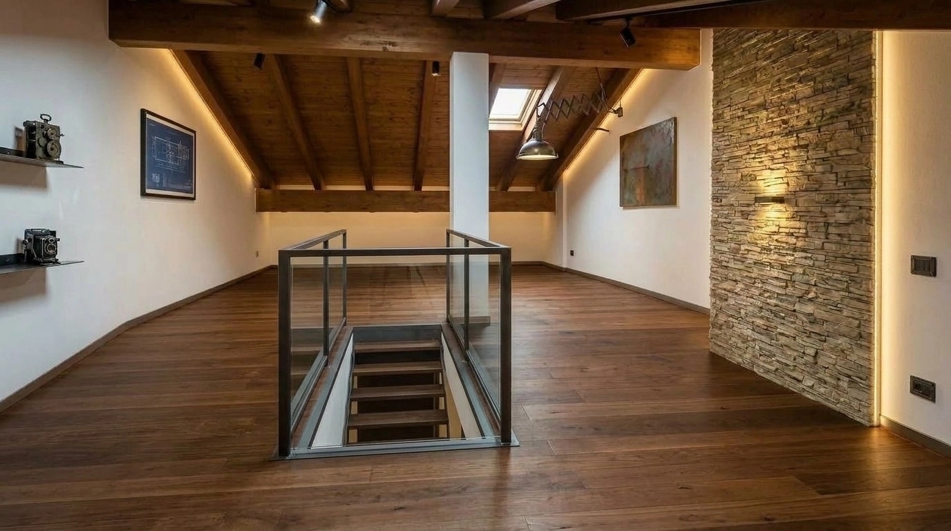 Interior design in Loft / Industrial style — attic by GenRoom AI