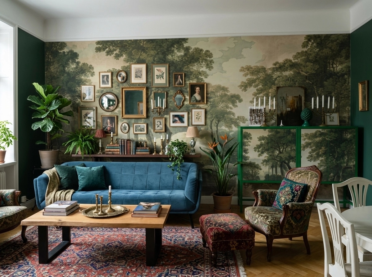 Maximalist Soggiorno design — interior photo by GenRoom AI