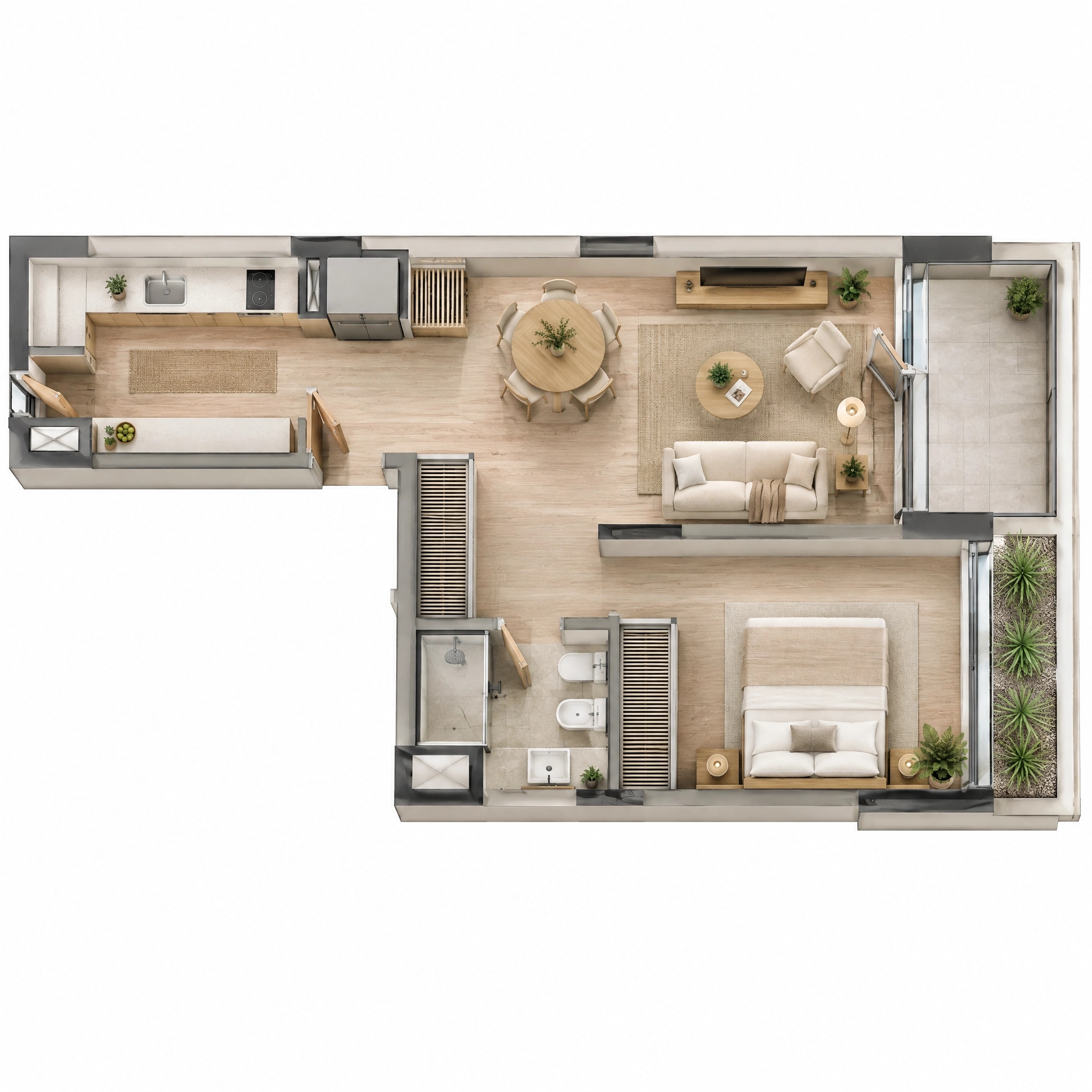 Interior design in Minimalism style — Living Room by GenRoom AI