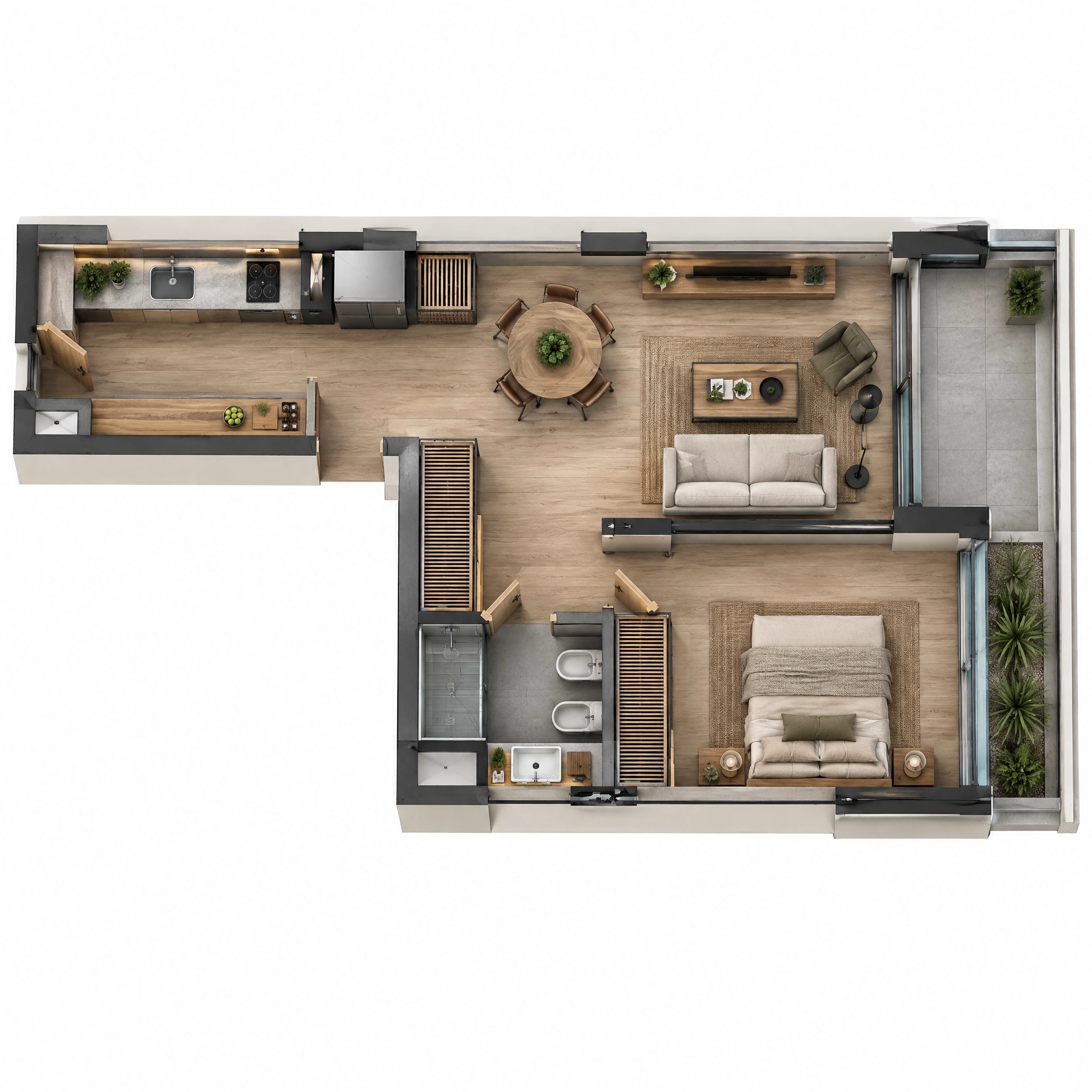 Interior design in Loft / Industrial style — Living Room by GenRoom AI