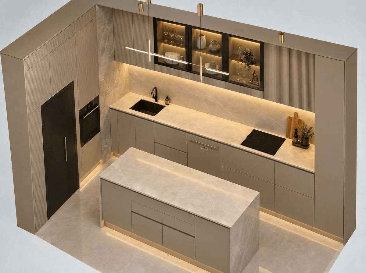 Kitchen interior in no_style style — photo by GenRoom AI