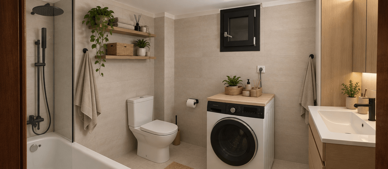 Bathroom interior in Minimalism style — photo by GenRoom AI