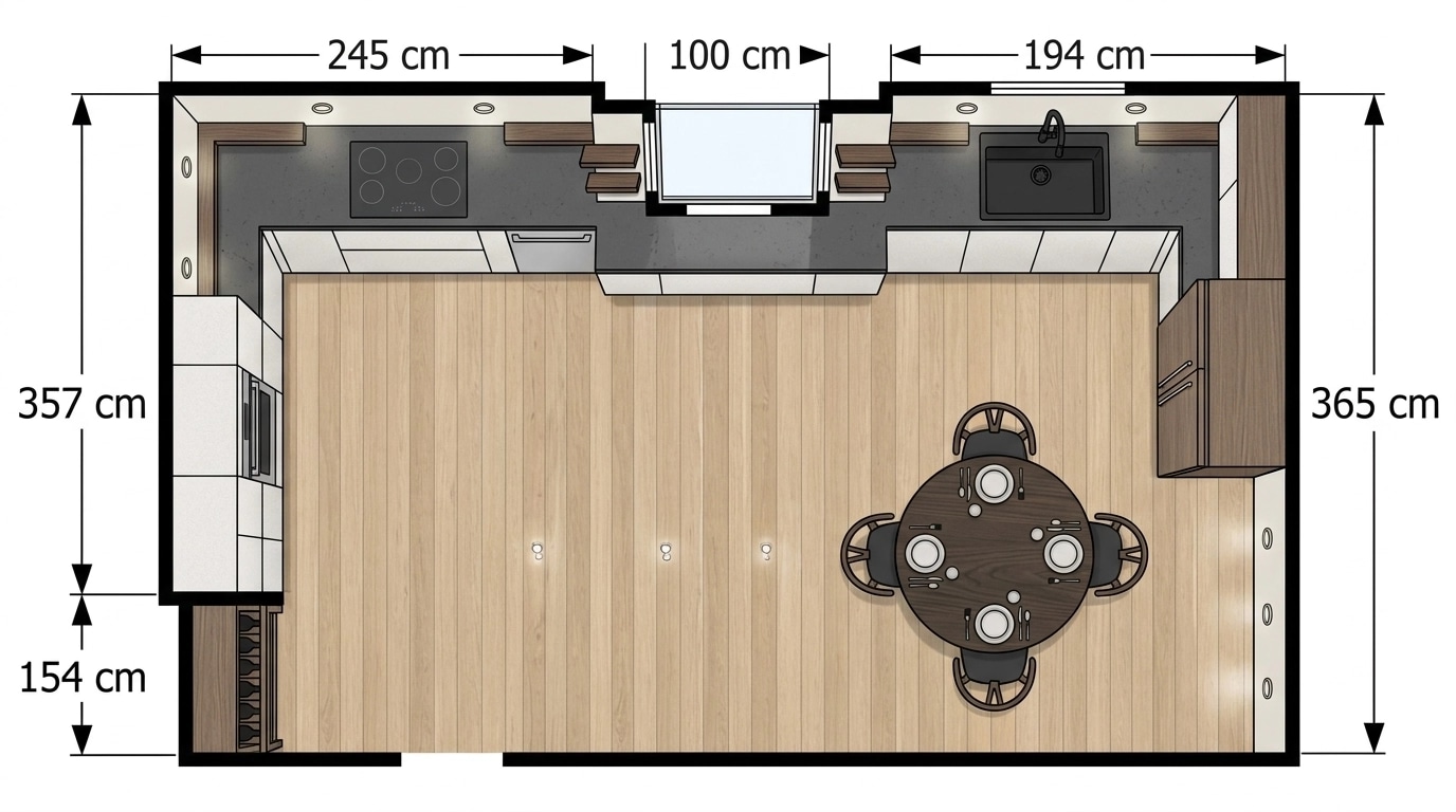 Kitchen interior in no_style style — photo by GenRoom AI
