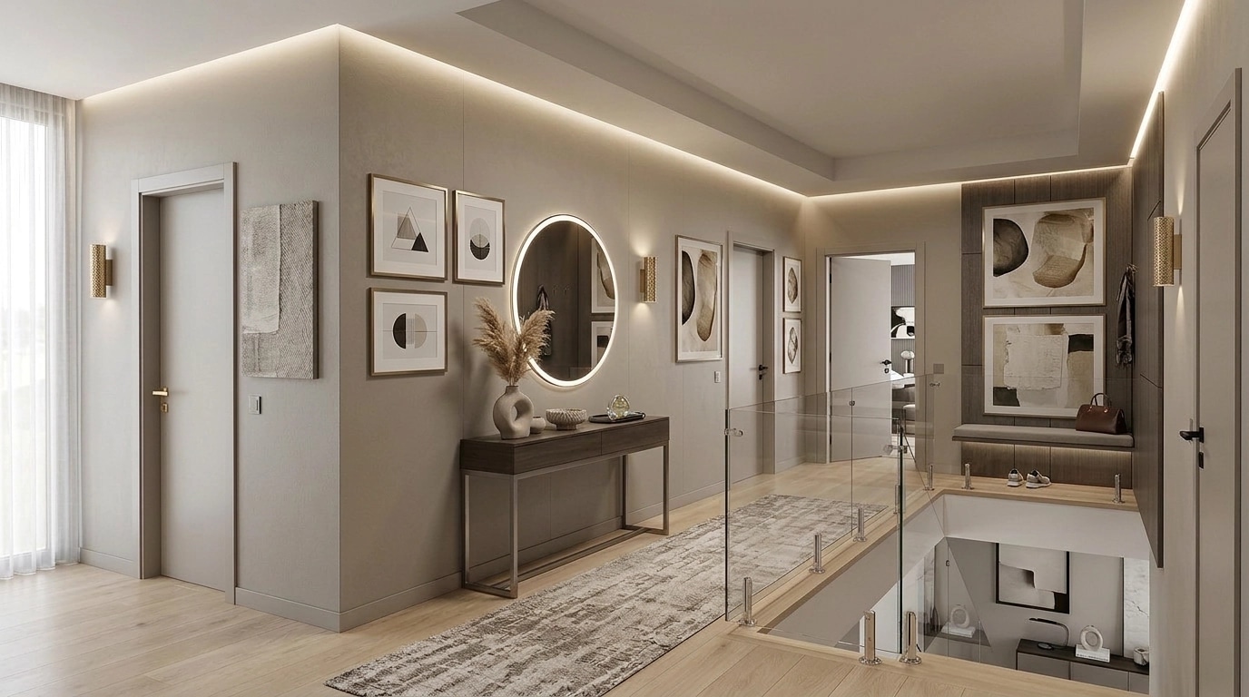 Hallway interior in Contemporary style — photo by GenRoom AI
