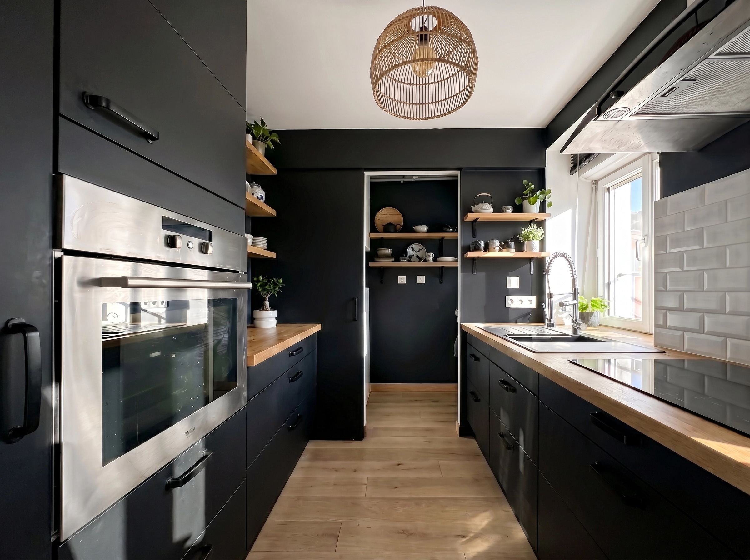 Kitchen interior in Japandi style — photo by GenRoom AI