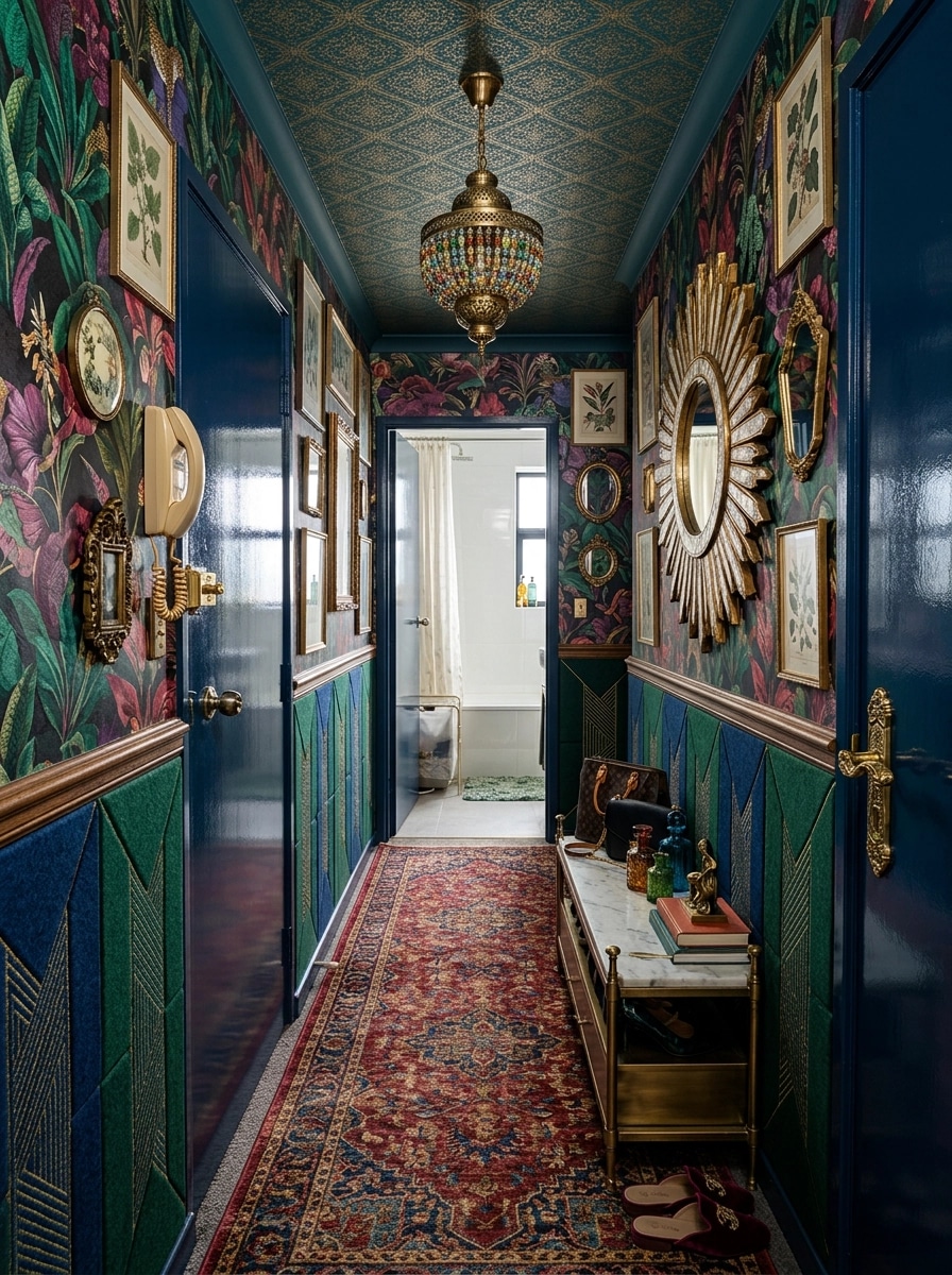 Hallway interior in Maximalist style — photo by GenRoom AI