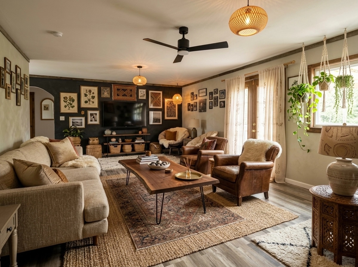 Interior design in Bohemian style — Living Room by GenRoom AI