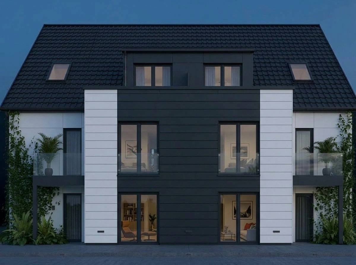 Facade design in German Modernist Facade style — photo by GenRoom AI