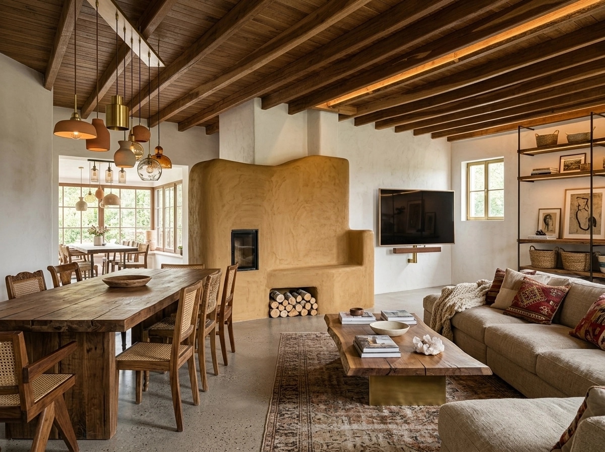 Living Room interior in Bohemian style — photo by GenRoom AI