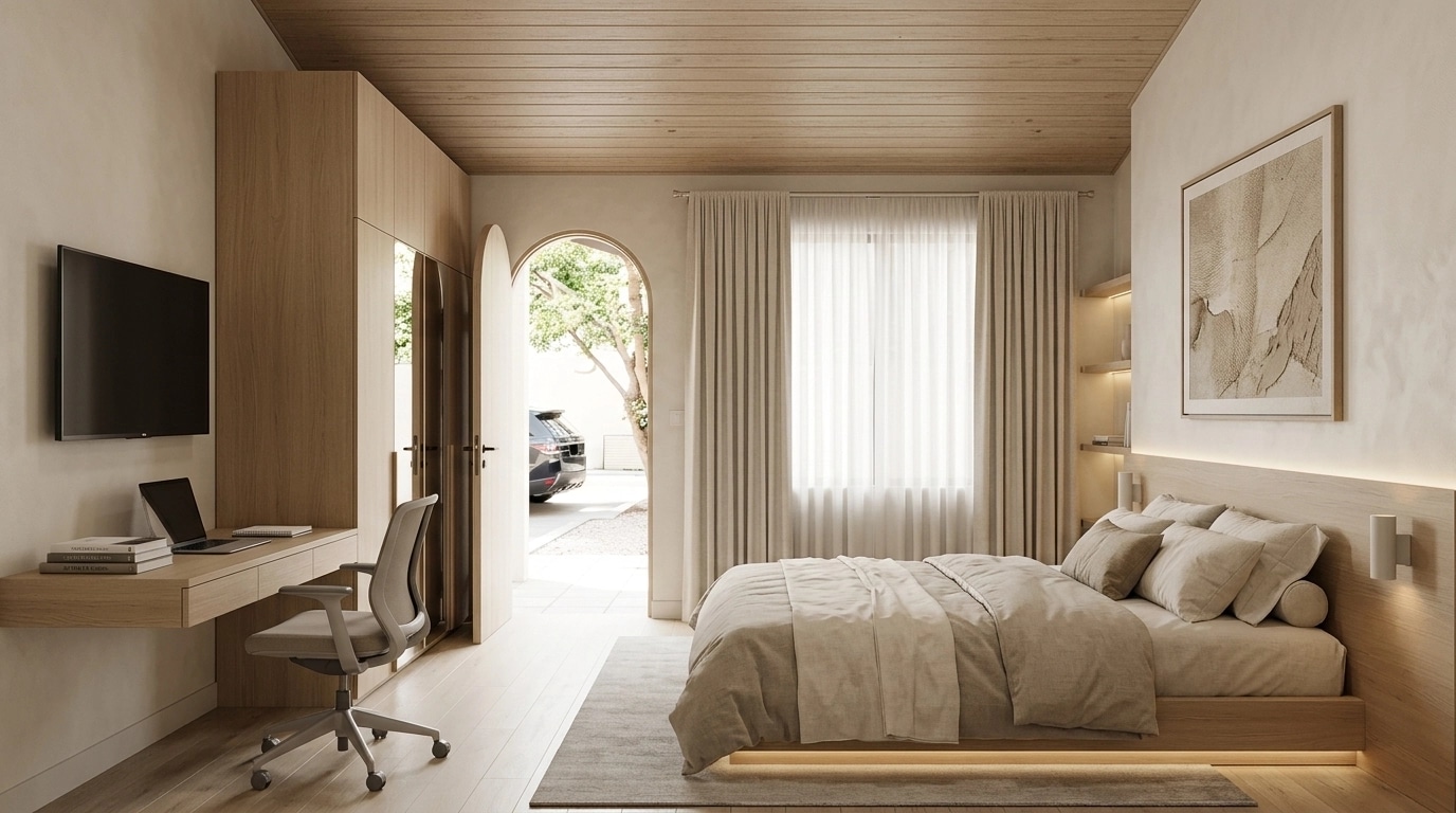Minimalism Bedroom design — interior photo by GenRoom AI