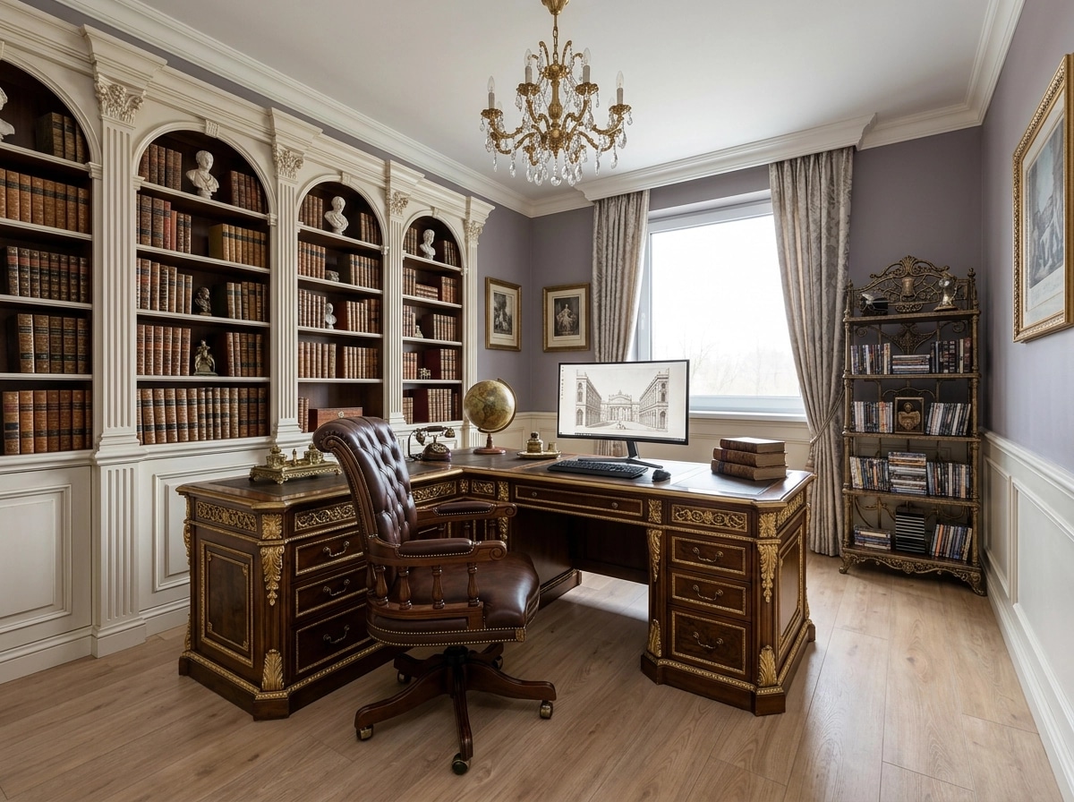 Interior design in Neoclassic style — Office by GenRoom AI