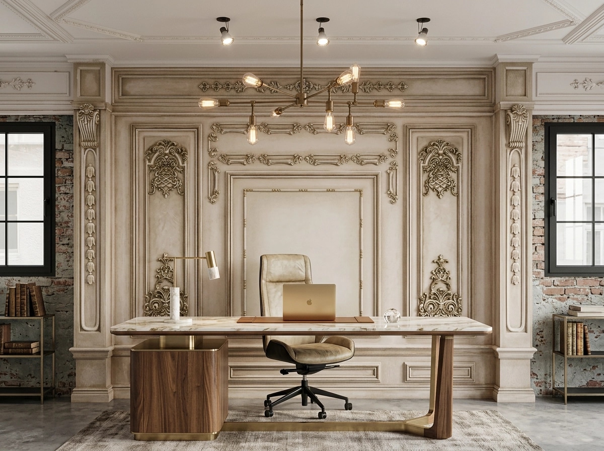 Office interior in Loft / Industrial style — photo by GenRoom AI