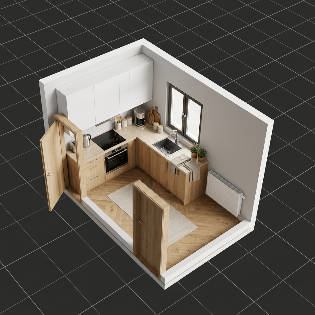 Interior design in Scandinavian style — Kitchen by GenRoom AI