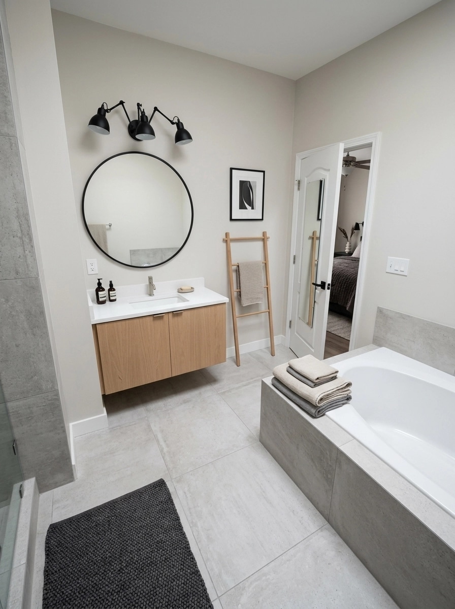 Bathroom interior in Scandinavian style — photo by GenRoom AI