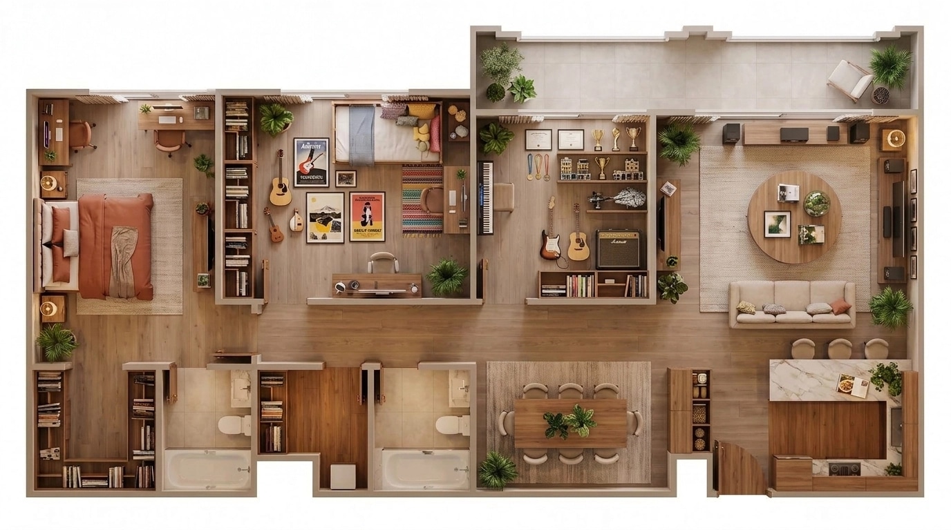 Interior design in Contemporary style — Living Room by GenRoom AI