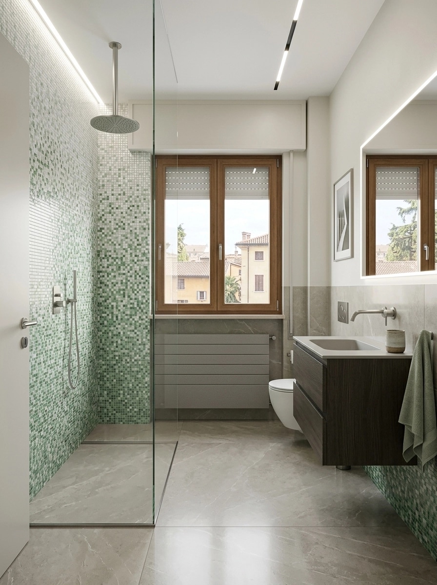 Bathroom interior in Minimalism style — photo by GenRoom AI