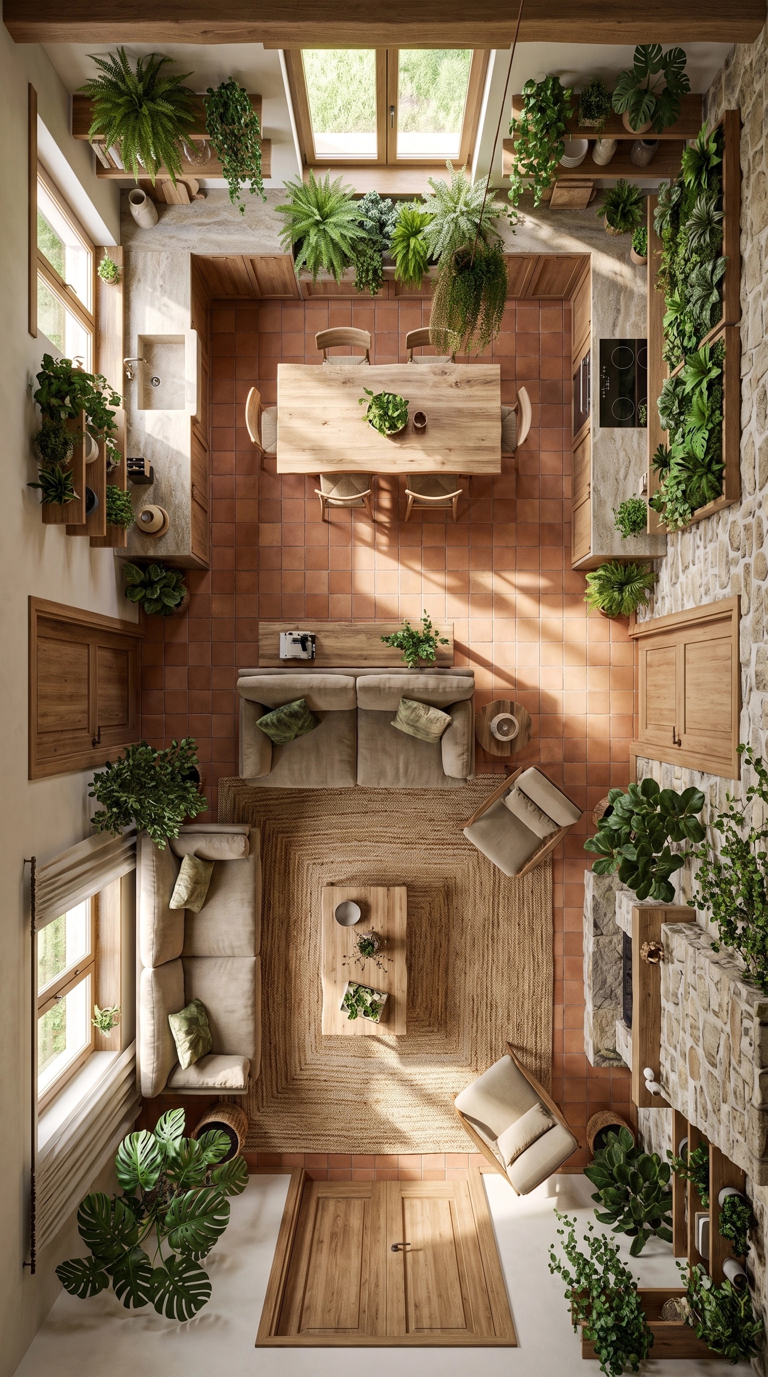 Interior design in Biophilic style — Living Room by GenRoom AI