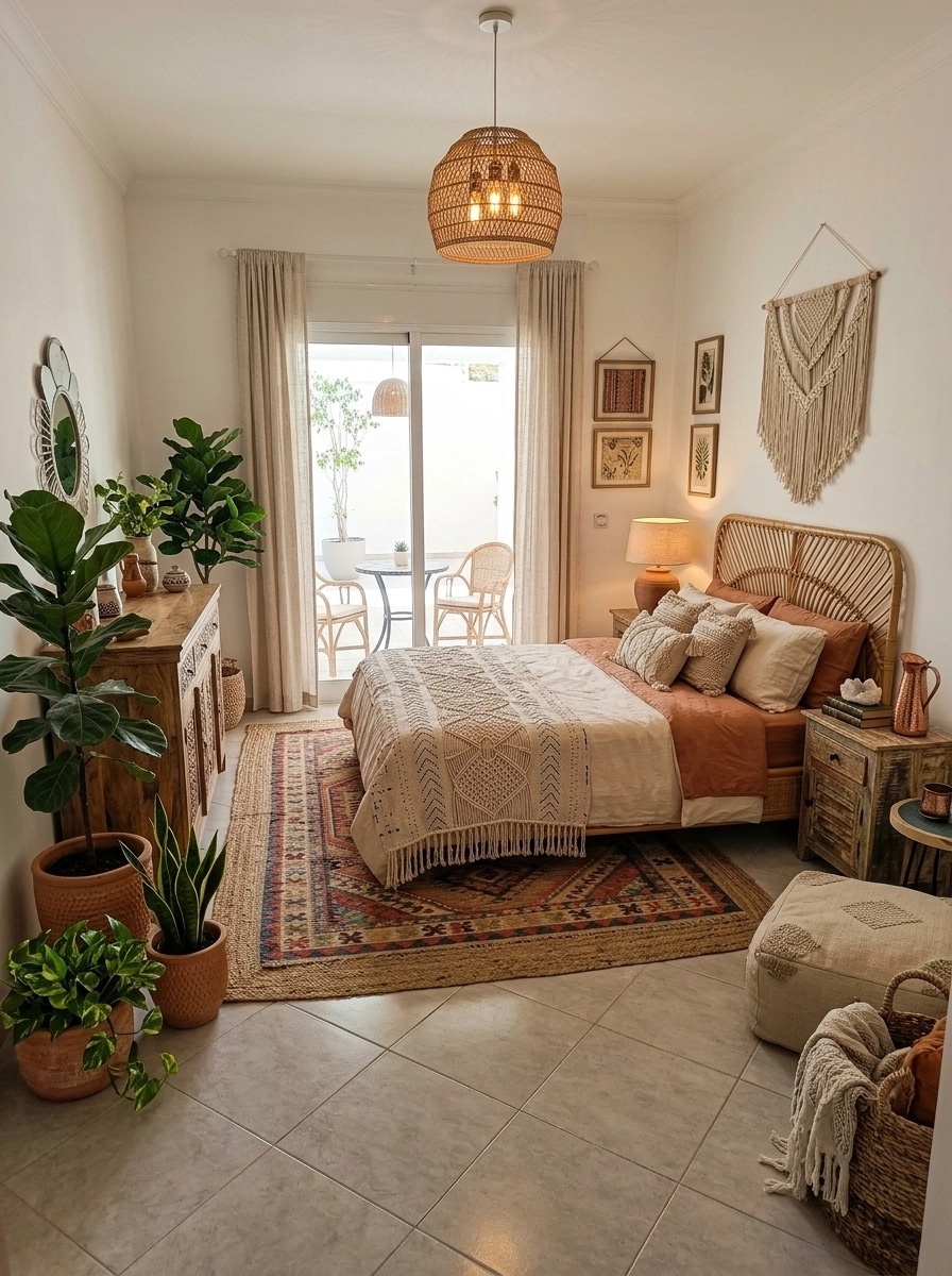 Bohemian Bedroom design — interior photo by GenRoom AI