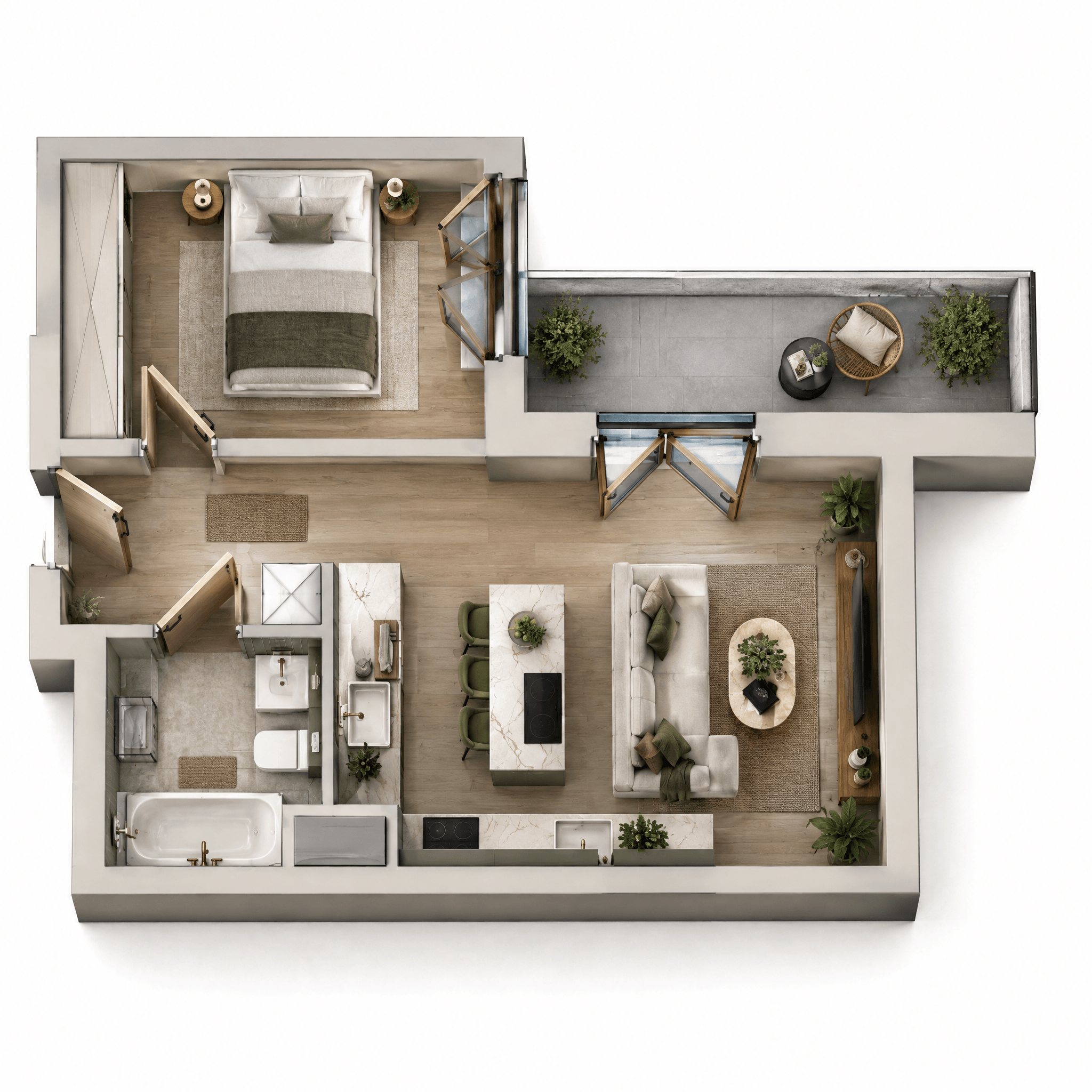 Interior design in Contemporary style — Living Room by GenRoom AI