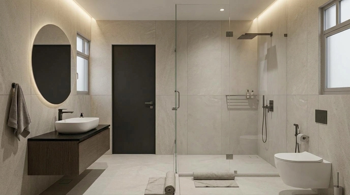 Minimalism Bathroom design — interior photo by GenRoom AI