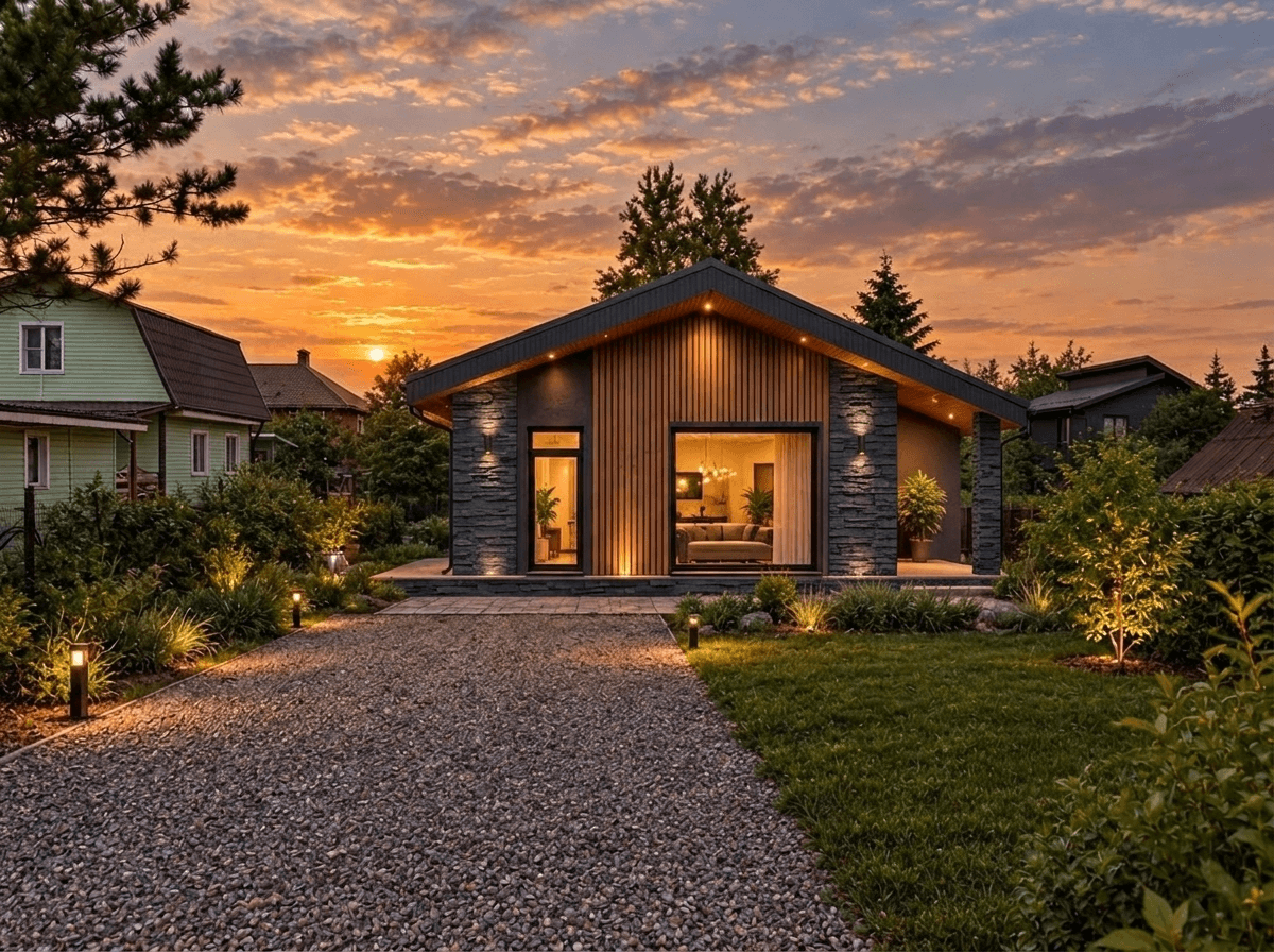 Facade design in Contemporary Facade style — photo by GenRoom AI
