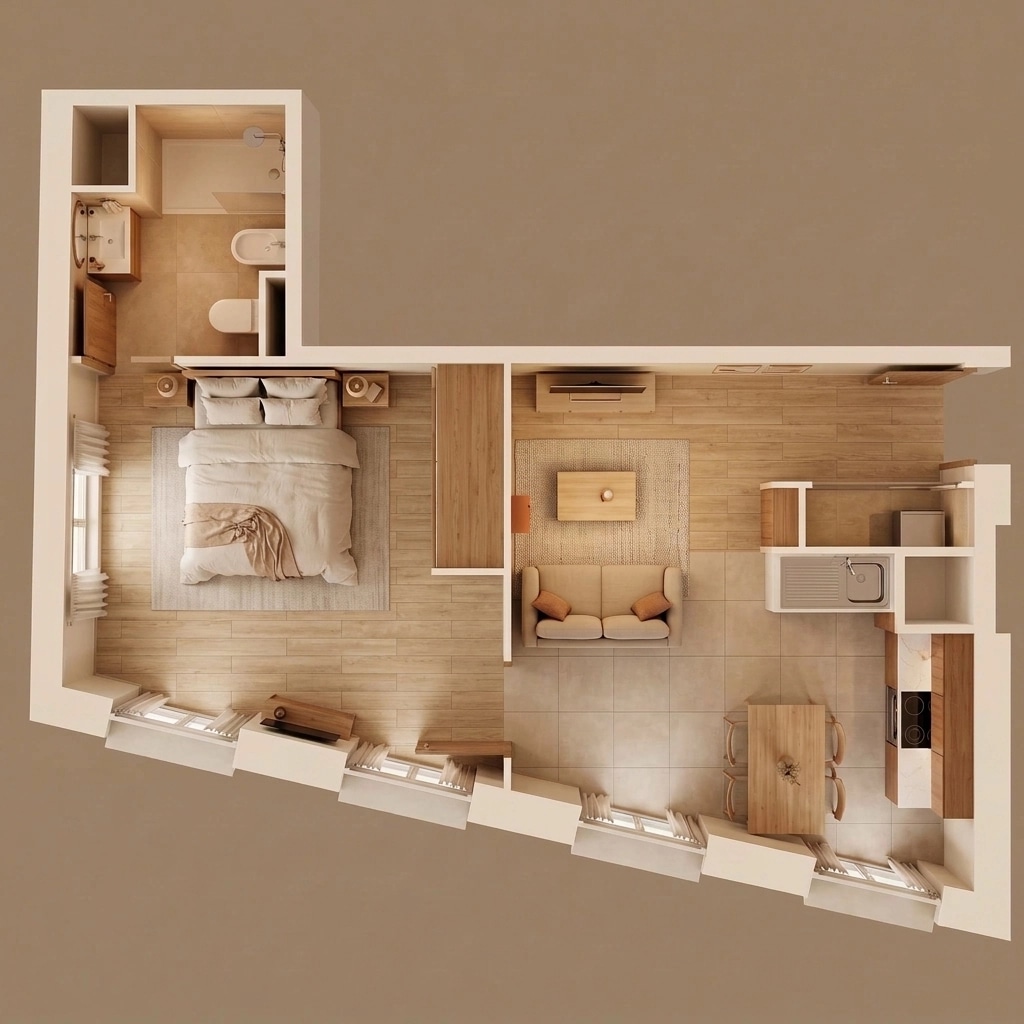 Interior design in Scandinavian style — Living Room by GenRoom AI