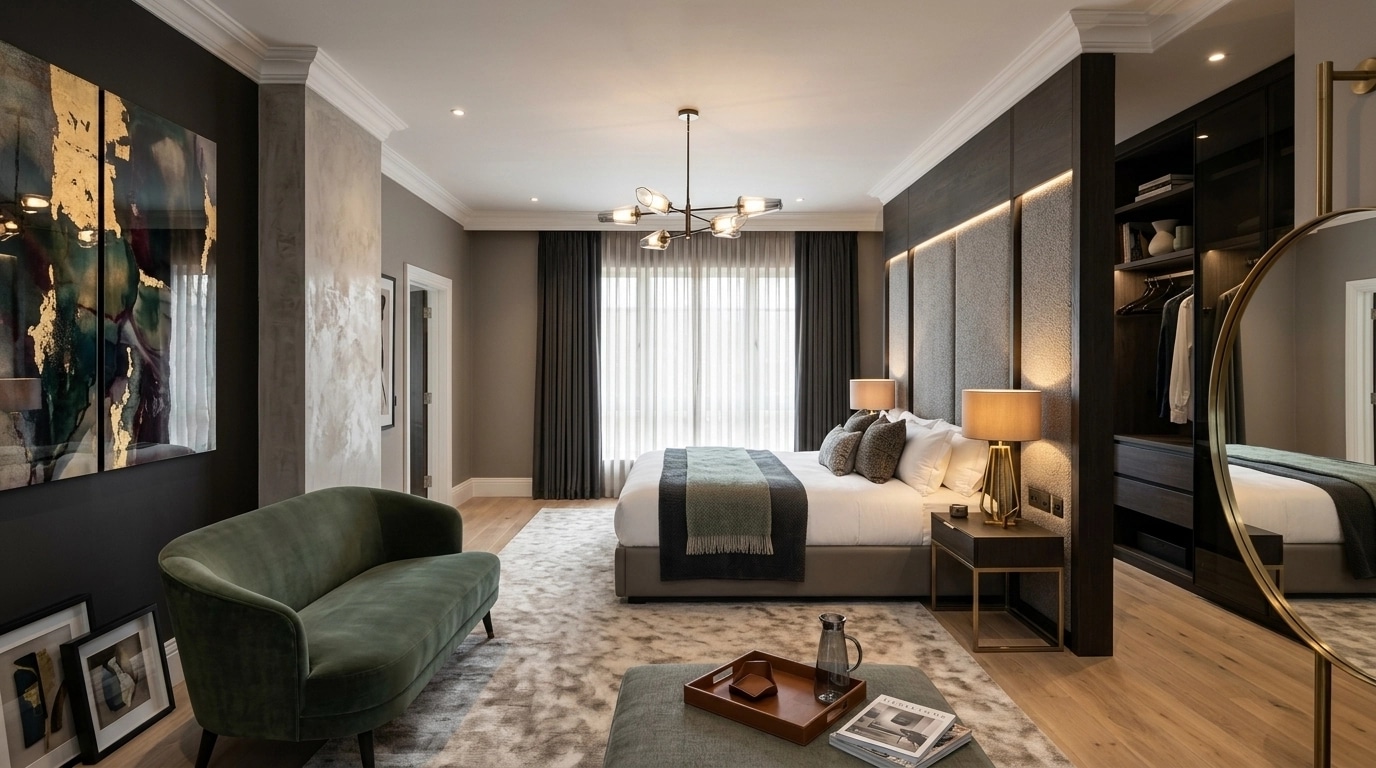 Contemporary Bedroom design — interior photo by GenRoom AI