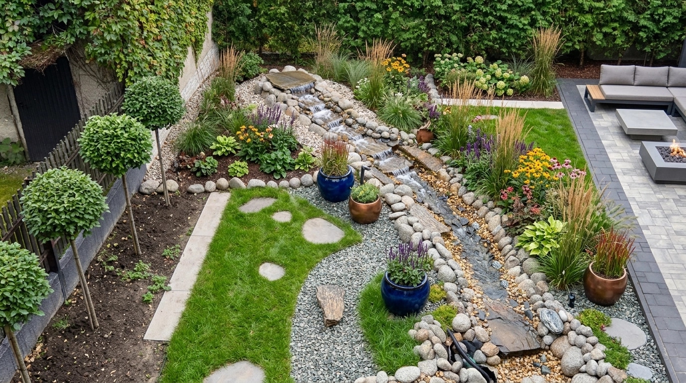 Landscape design in Contemporary Yard style — Yard by GenRoom AI