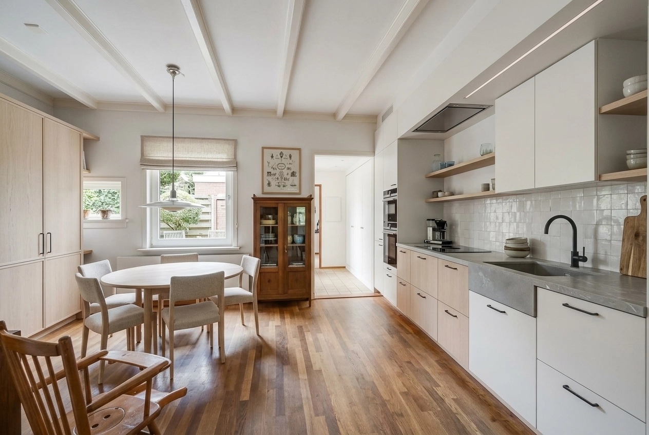 Kitchen interior in Scandinavian style — photo by GenRoom AI