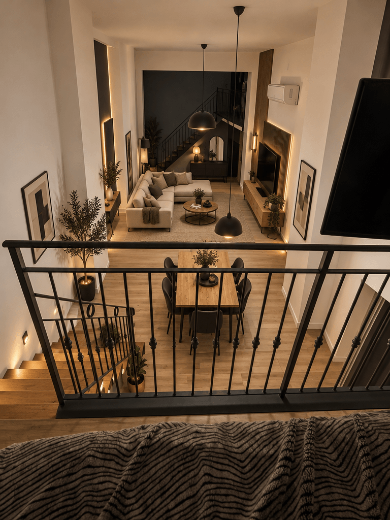 التصميم الداخلي بنمط Scandinavian — غرفة المعيشة من GenRoom AI