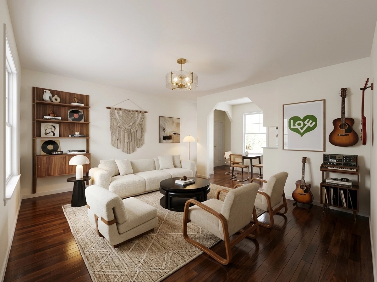 Interior design in Bohemian style — Living Room by GenRoom AI