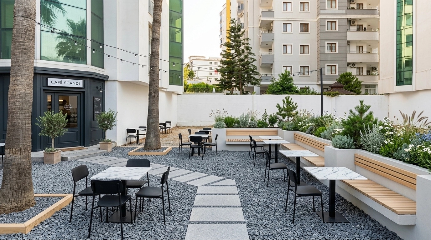 Landscape design in Scandinavian Garden style — Yard by GenRoom AI