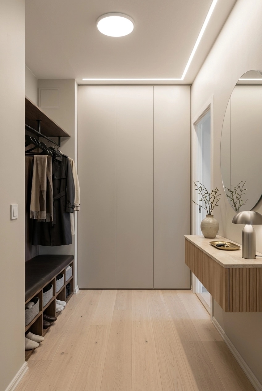 Hallway interior in Minimalism style — photo by GenRoom AI