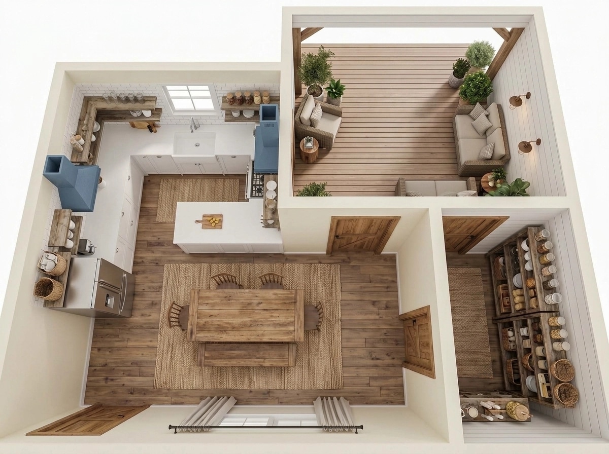 Modern Farmhouse Living Room design — interior photo by GenRoom AI