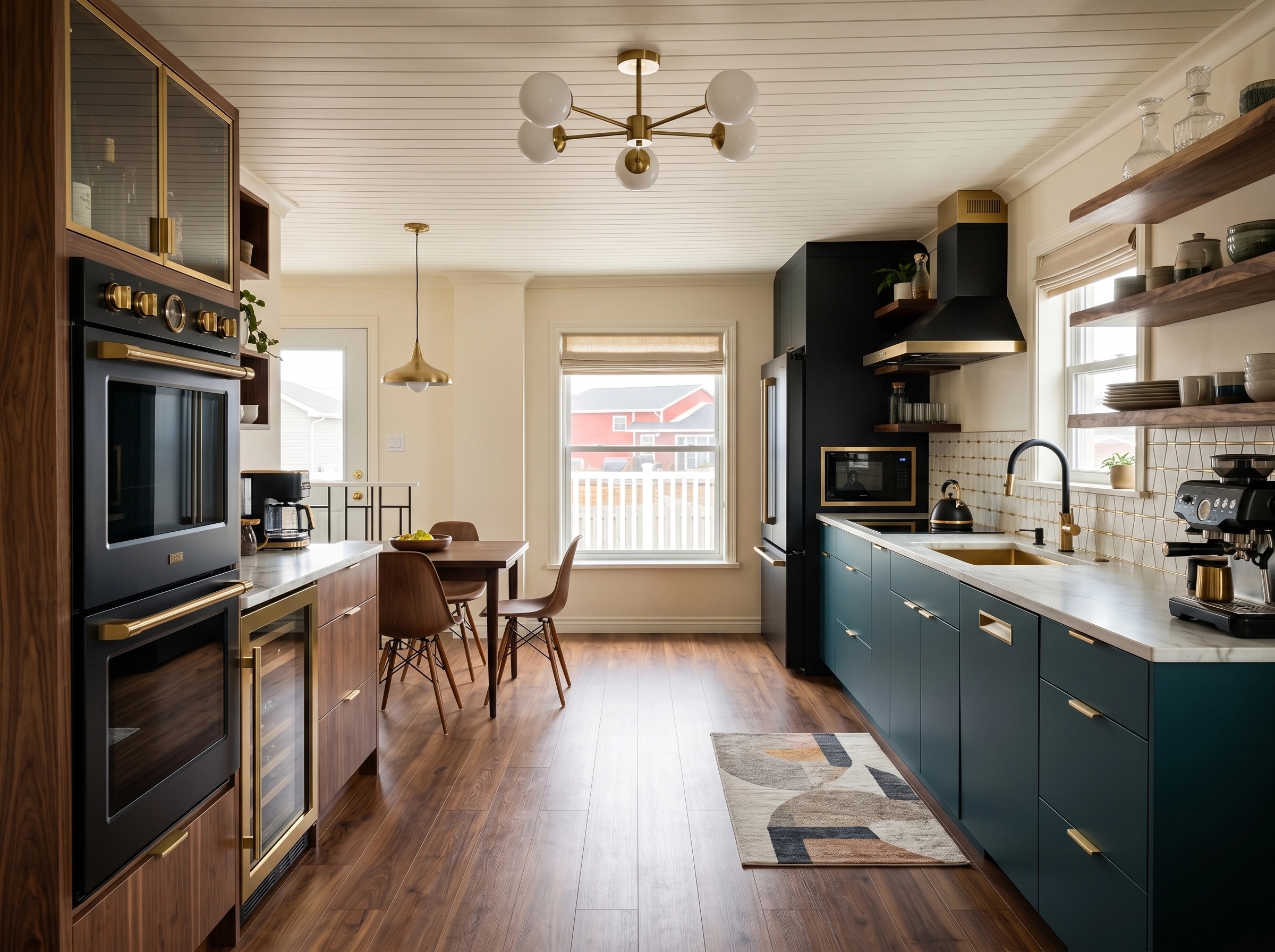 Kitchen interior in Mid-Century Modern style — photo by GenRoom AI