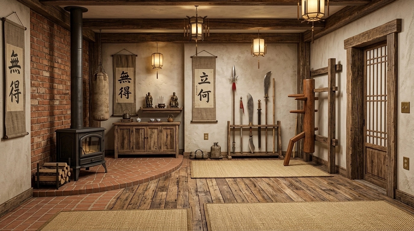 Interior design in Rustic style — basement by GenRoom AI